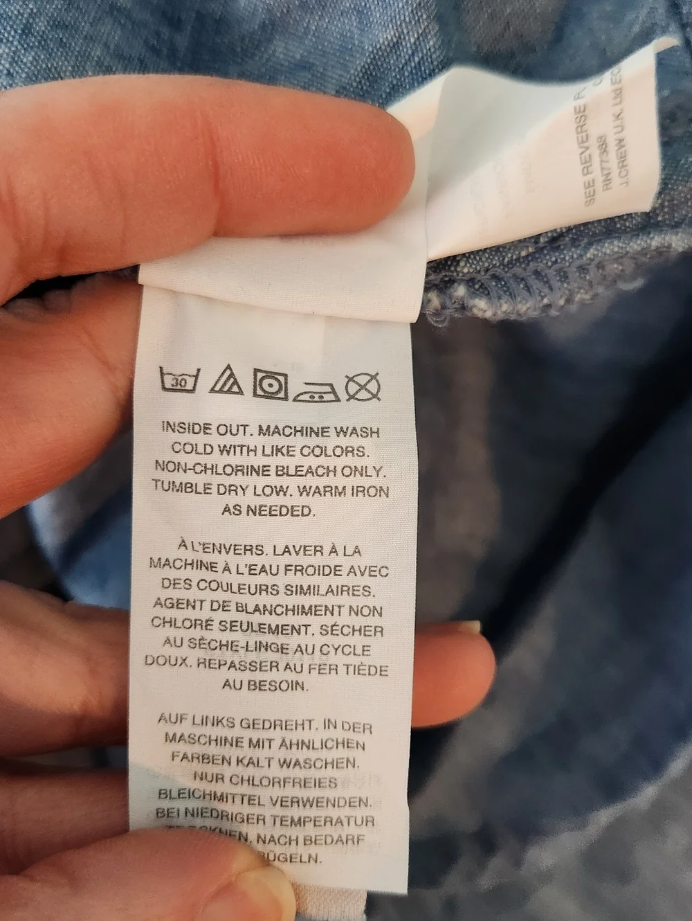 J. Crew Funnelneck Chambray Top